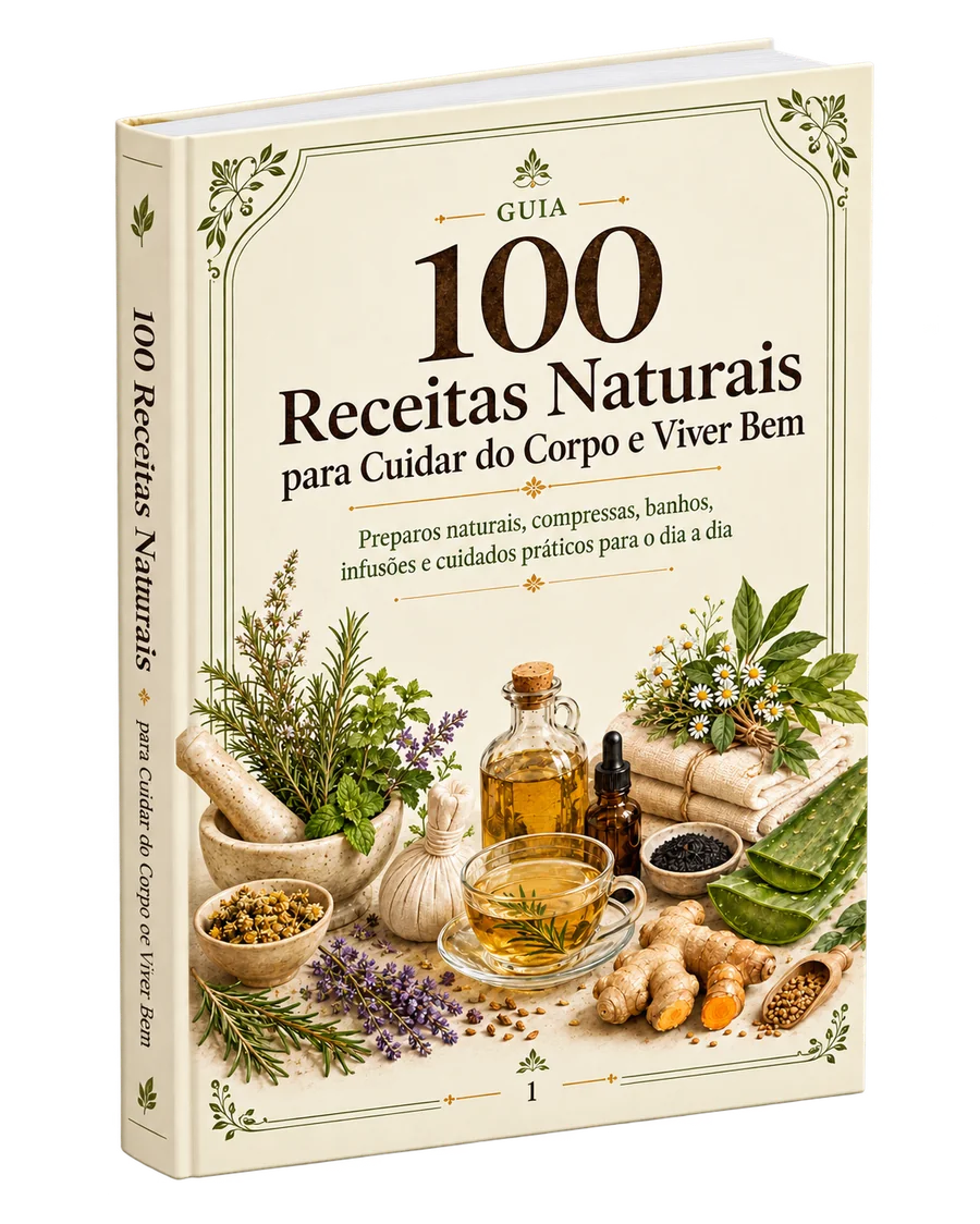 Capa do ebook 100 Receitas Naturais para Cuidar do Corpo e Viver Bem